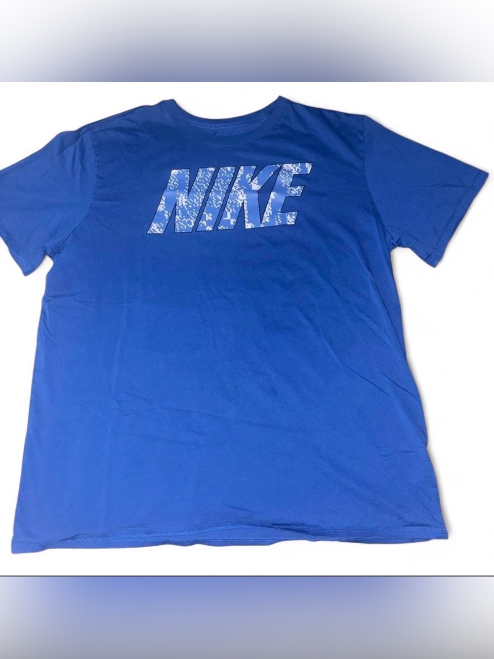 Nike Royal Blue Logo Tee with Patterned Chest Print
